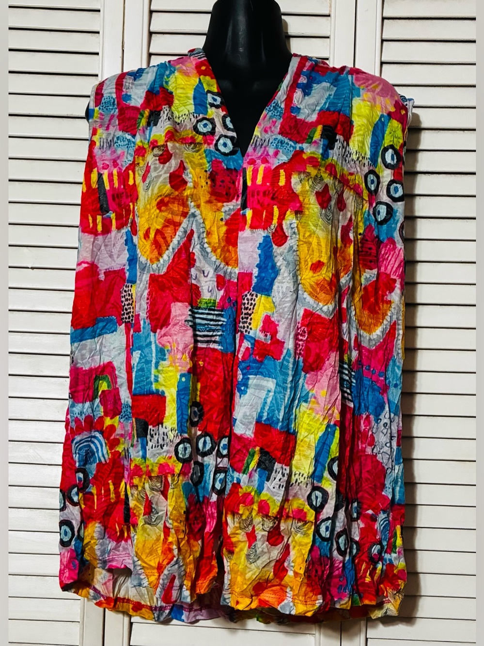 Vibrant Multi-Color Crinkle Tank Top